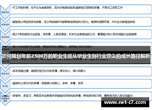 如何规划年薪2500万的职业生涯从毕业生到行业顶尖的成长路径解析