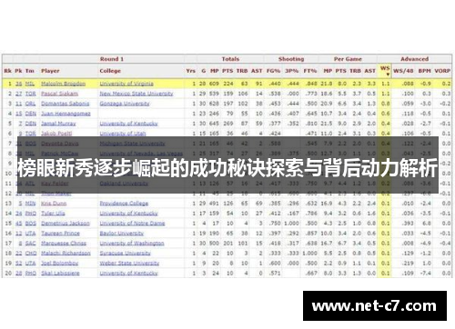 榜眼新秀逐步崛起的成功秘诀探索与背后动力解析