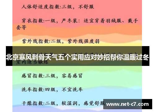 北京寒风刺骨天气五个实用应对妙招帮你温暖过冬