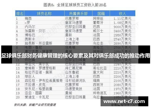 足球俱乐部财务健康管理的核心要素及其对俱乐部成功的推动作用